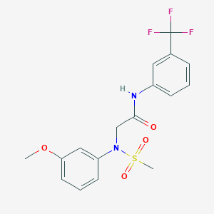 molecular formula C17H17F3N2O4S B258370 2-[3-methoxy(methylsulfonyl)anilino]-N-[3-(trifluoromethyl)phenyl]acetamide 