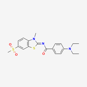 molecular formula C20H23N3O3S2 B2583707 (Z)-4-(diethylamino)-N-(3-methyl-6-(methylsulfonyl)benzo[d]thiazol-2(3H)-ylidene)benzamide CAS No. 683247-68-9