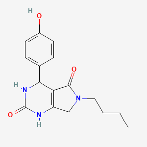 molecular formula C16H19N3O3 B2583709 6-丁基-4-(4-羟基苯基)-3,4,6,7-四氢-1H-吡咯并[3,4-d]嘧啶-2,5-二酮 CAS No. 923159-97-1
