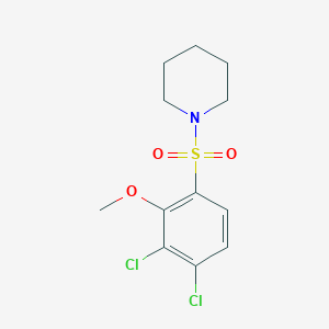 molecular formula C12H15Cl2NO3S B258371 1-[(3,4-Dichloro-2-methoxyphenyl)sulfonyl]piperidine 