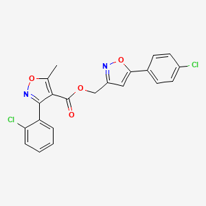 molecular formula C21H14Cl2N2O4 B2583711 (5-(4-Chlorophenyl)isoxazol-3-yl)methyl 3-(2-chlorophenyl)-5-methylisoxazole-4-carboxylate CAS No. 953198-62-4