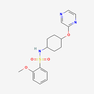 molecular formula C17H21N3O4S B2583718 2-methoxy-N-((1r,4r)-4-(pyrazin-2-yloxy)cyclohexyl)benzenesulfonamide CAS No. 2034223-88-4