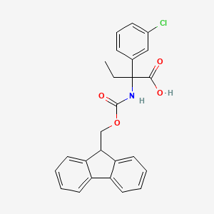 molecular formula C25H22ClNO4 B2583724 2-(3-Chlorophenyl)-2-(9H-fluoren-9-ylmethoxycarbonylamino)butanoic acid CAS No. 1694869-24-3