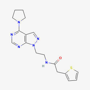 molecular formula C17H20N6OS B2583728 N-(2-(4-(pyrrolidin-1-yl)-1H-pyrazolo[3,4-d]pyrimidin-1-yl)ethyl)-2-(thiophen-2-yl)acetamide CAS No. 1021094-73-4