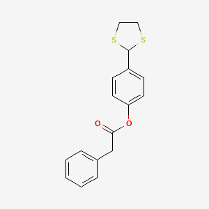 molecular formula C17H16O2S2 B2583736 4-(1,3-Dithiolan-2-yl)phenyl 2-phenylacetate CAS No. 329079-36-9
