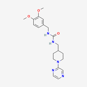 1-(3,4-Dimethoxybenzyl)-3-((1-(pyrazin-2-yl)piperidin-4-yl)methyl)urea