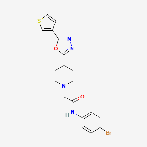 N-(4-bromophenyl)-2-(4-(5-(thiophen-3-yl)-1,3,4-oxadiazol-2-yl)piperidin-1-yl)acetamide