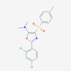 molecular formula C18H16Cl2N2O3S B258375 2-(2,4-dichlorophenyl)-N,N-dimethyl-4-tosyloxazol-5-amine 