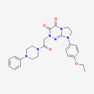 molecular formula C25H28N6O4 B2583760 8-(4-ethoxyphenyl)-2-(2-oxo-2-(4-phenylpiperazin-1-yl)ethyl)-7,8-dihydroimidazo[2,1-c][1,2,4]triazine-3,4(2H,6H)-dione CAS No. 941890-67-1