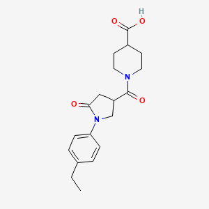 B2583764 1-{[1-(4-Ethylphenyl)-5-oxopyrrolidin-3-yl]carbonyl}piperidine-4-carboxylic acid CAS No. 1051138-08-9