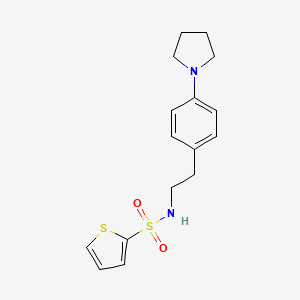 molecular formula C16H20N2O2S2 B2583766 N-(4-(吡咯烷-1-基)苯乙基)噻吩-2-磺酰胺 CAS No. 954053-36-2