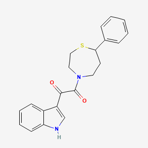 molecular formula C21H20N2O2S B2583767 1-(1H-吲哚-3-基)-2-(7-苯基-1,4-噻氮杂环-4-基)乙烷-1,2-二酮 CAS No. 1787882-15-8