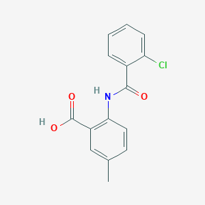 molecular formula C15H12ClNO3 B258377 2-{[(2-Chlorophenyl)carbonyl]amino}-5-methylbenzoic acid 