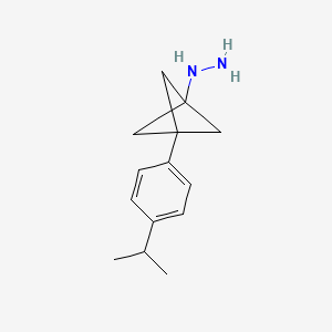 molecular formula C14H20N2 B2583772 [3-(4-Propan-2-ylphenyl)-1-bicyclo[1.1.1]pentanyl]hydrazine CAS No. 2287314-00-3
