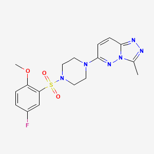 molecular formula C17H19FN6O3S B2583774 6-(4-((5-Fluoro-2-methoxyphenyl)sulfonyl)piperazin-1-yl)-3-methyl-[1,2,4]triazolo[4,3-b]pyridazine CAS No. 1021075-26-2
