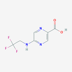 molecular formula C7H6F3N3O2 B2583775 5-(2,2,2-Trifluoroethylamino)pyrazine-2-carboxylic acid CAS No. 1339604-08-8