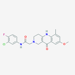 molecular formula C22H21ClFN3O3 B2583784 N-(3-chloro-4-fluorophenyl)-2-(8-methoxy-6-methyl-10-oxo-3,4,5,10-tetrahydrobenzo[b][1,6]naphthyridin-2(1H)-yl)acetamide CAS No. 1326902-84-4