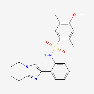 molecular formula C22H25N3O3S B2583788 4-甲氧基-2,5-二甲基-N-(2-(5,6,7,8-四氢咪唑并[1,2-a]吡啶-2-基)苯基)苯磺酰胺 CAS No. 2034464-18-9