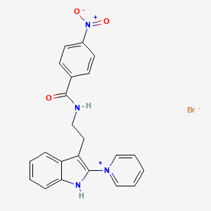 molecular formula C22H19BrN4O3 B2583790 (4-Nitrophenyl)-N-(2-(2-pyridylindol-3-YL)ethyl)formamide, bromide CAS No. 1291072-38-2