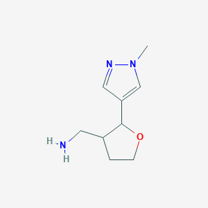 molecular formula C9H15N3O B2583801 [2-(1-methyl-1H-pyrazol-4-yl)oxolan-3-yl]methanamine CAS No. 1423034-27-8