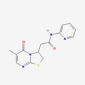 2-(6-methyl-5-oxo-3,5-dihydro-2H-thiazolo[3,2-a]pyrimidin-3-yl)-N-(pyridin-2-yl)acetamide