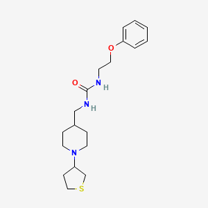 molecular formula C19H29N3O2S B2583813 1-(2-Phenoxyethyl)-3-((1-(tetrahydrothiophen-3-yl)piperidin-4-yl)methyl)urea CAS No. 2034477-69-3