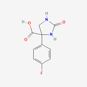 molecular formula C10H9FN2O3 B2583817 4-(4-Fluorophenyl)-2-oxoimidazolidine-4-carboxylic acid CAS No. 2248386-64-1