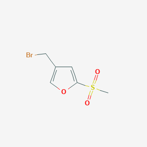 molecular formula C6H7BrO3S B2583820 4-(Bromomethyl)-2-methanesulfonylfuran CAS No. 2044871-51-2