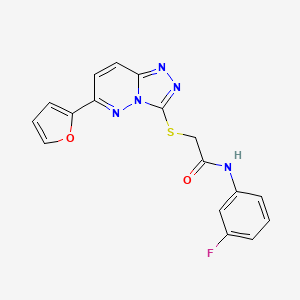 molecular formula C17H12FN5O2S B2583825 N-(3-fluorophenyl)-2-((6-(furan-2-yl)-[1,2,4]triazolo[4,3-b]pyridazin-3-yl)thio)acetamide CAS No. 894046-95-8
