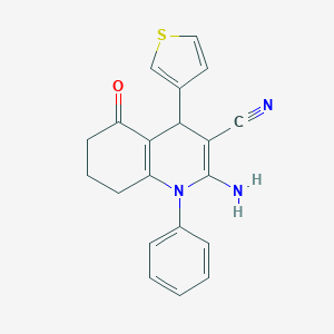 molecular formula C20H17N3OS B258383 2-Amino-5-oxo-1-phenyl-4-(3-thienyl)-1,4,5,6,7,8-hexahydro-3-quinolinecarbonitrile 