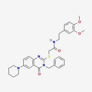 molecular formula C32H36N4O4S B2583837 2-((3-苄基-4-氧代-6-(哌啶-1-基)-3,4-二氢喹唑啉-2-基)硫代)-N-(3,4-二甲氧基苯乙基)乙酰胺 CAS No. 689228-13-5