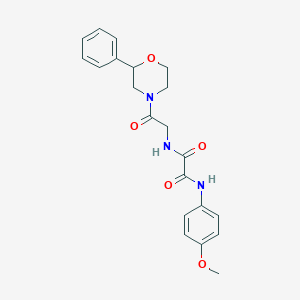 molecular formula C21H23N3O5 B2583839 N1-(4-methoxyphenyl)-N2-(2-oxo-2-(2-phenylmorpholino)ethyl)oxalamide CAS No. 953950-36-2