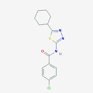 molecular formula C15H16ClN3OS B258384 4-chloro-N-(5-cyclohexyl-1,3,4-thiadiazol-2-yl)benzamide 