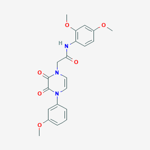 molecular formula C21H21N3O6 B2583844 N-(2,4-dimethoxyphenyl)-2-(4-(3-methoxyphenyl)-2,3-dioxo-3,4-dihydropyrazin-1(2H)-yl)acetamide CAS No. 891867-40-6