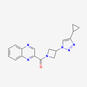 molecular formula C17H16N6O B2583848 (3-(4-环丙基-1H-1,2,3-三唑-1-基)氮杂环丁-1-基)(喹喔啉-2-基)甲酮 CAS No. 2097902-34-4