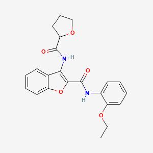 molecular formula C22H22N2O5 B2583850 N-(2-ethoxyphenyl)-3-(tetrahydrofuran-2-carboxamido)benzofuran-2-carboxamide CAS No. 872609-09-1