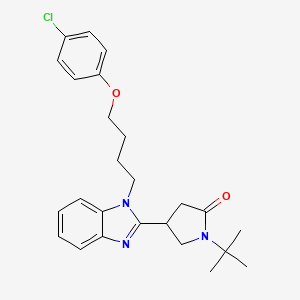 molecular formula C25H30ClN3O2 B2583852 1-(tert-butyl)-4-(1-(4-(4-chlorophenoxy)butyl)-1H-benzo[d]imidazol-2-yl)pyrrolidin-2-one CAS No. 878693-64-2