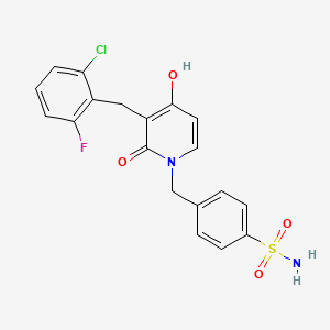 molecular formula C19H16ClFN2O4S B2583861 4-{[3-(2-chloro-6-fluorobenzyl)-4-hydroxy-2-oxo-1(2H)-pyridinyl]methyl}benzenesulfonamide CAS No. 477869-78-6