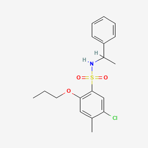 molecular formula C18H22ClNO3S B2583865 5-chloro-4-methyl-N-(1-phenylethyl)-2-propoxybenzene-1-sulfonamide CAS No. 1808731-95-4