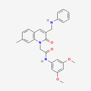 2-[3-(anilinomethyl)-7-methyl-2-oxoquinolin-1(2H)-yl]-N-(3,5-dimethoxyphenyl)acetamide
