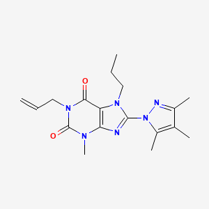 3-Methyl-1-prop-2-enyl-7-propyl-8-(3,4,5-trimethylpyrazolyl)-1,3,7-trihydropur ine-2,6-dione