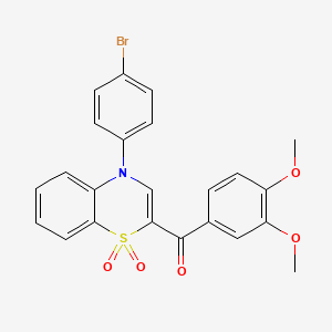 molecular formula C23H18BrNO5S B2583884 [4-(4-bromophenyl)-1,1-dioxido-4H-1,4-benzothiazin-2-yl](3,4-dimethoxyphenyl)methanone CAS No. 1114652-47-9