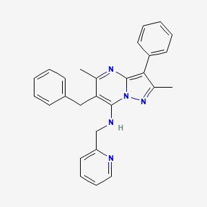 6-benzyl-2,5-dimethyl-3-phenyl-N-(pyridin-2-ylmethyl)pyrazolo[1,5-a]pyrimidin-7-amine