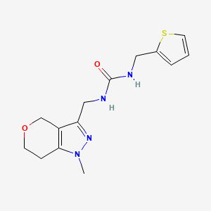B2583901 1-((1-Methyl-1,4,6,7-tetrahydropyrano[4,3-c]pyrazol-3-yl)methyl)-3-(thiophen-2-ylmethyl)urea CAS No. 1797308-13-4