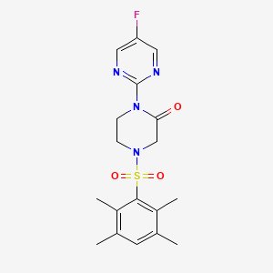 1-(5-Fluoropyrimidin-2-yl)-4-(2,3,5,6-tetramethylphenyl)sulfonylpiperazin-2-one
