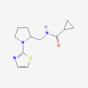 N-((1-(thiazol-2-yl)pyrrolidin-2-yl)methyl)cyclopropanecarboxamide