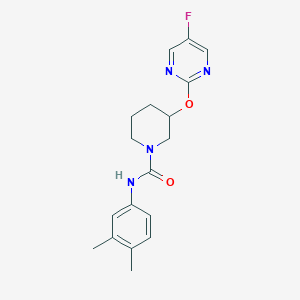 molecular formula C18H21FN4O2 B2583911 N-(3,4-dimethylphenyl)-3-((5-fluoropyrimidin-2-yl)oxy)piperidine-1-carboxamide CAS No. 2034429-54-2