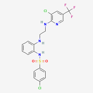 4-chloro-N-[2-[2-[[3-chloro-5-(trifluoromethyl)pyridin-2-yl]amino]ethylamino]phenyl]benzenesulfonamide