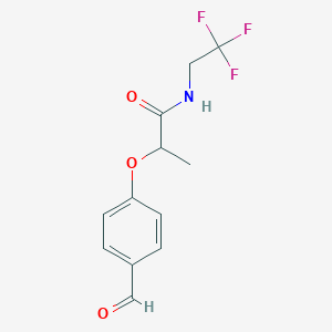 molecular formula C12H12F3NO3 B2583918 2-(4-formylphenoxy)-N-(2,2,2-trifluoroethyl)propanamide CAS No. 1387990-11-5