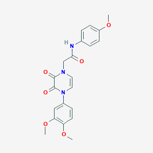 molecular formula C21H21N3O6 B2583924 2-(4-(3,4-dimethoxyphenyl)-2,3-dioxo-3,4-dihydropyrazin-1(2H)-yl)-N-(4-methoxyphenyl)acetamide CAS No. 891868-38-5